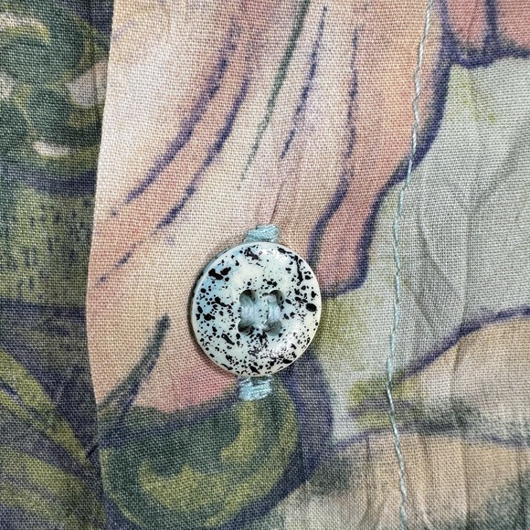 Jams World Shirt Vintage Mens 2XL Green Tropical Hawaiian Floral Button Front - Picture 4 of 14